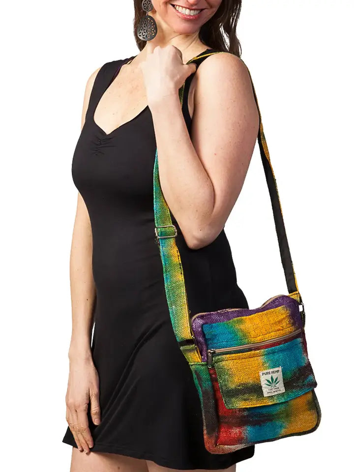 Hemp Crossbody Bag - Rainbow