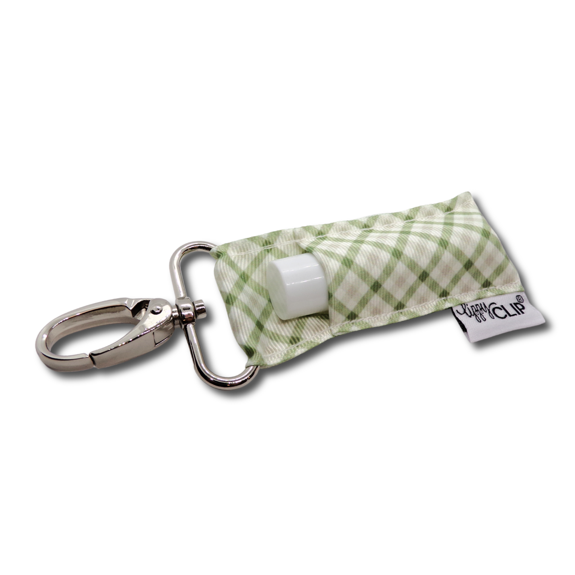 Muted Green Plaid LippyClip® Lip Balm Holder